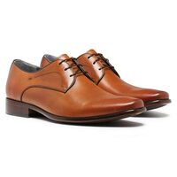 Julius Marlow Mens Keen Derby Work Leather Boots Shoes - Cognac