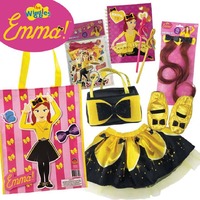 The Wiggles Emma Showbag w Slippers Skirt Handbag Notebook Hair Bow Girls Set Kids