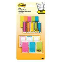 Post-it Flags Combo Pack, 200 - ½-Inch Wide in Red, Yellow, Pink, Blue and Green