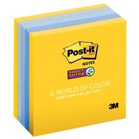 Post-it Super Sticky Notes, 3x3 in, 5 Pads, 2x the Sticking Power, New York Collection