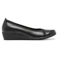 GROSBY Women's Mara Shoes Flats Low Wedge Ladies Casual Work - Black