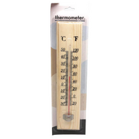 27cm Wooden Thermometer Indoor Outdoor Glass Wall Hanging Room Sensor Jumbo