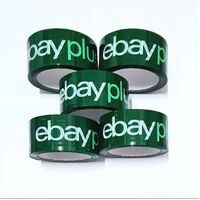 5x Rolls eBay Green Packing Tape Carton Box Bag Sticky Tape Plus