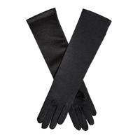 Dents Womens Long Below Elbow Satin Gloves In Black