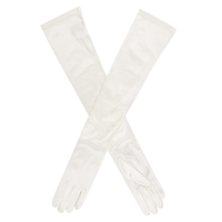 Dents Womens Long Opera Satin Gloves in Ivory