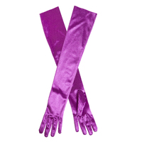 Womens Long Opera Satin Gloves - Violet