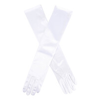 Dents Womens Semi Sheen Satin Elbow Length Evening Gloves - White