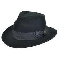Goorin Bros. F. Fratelli Fedora Wide Brim Hat Women Men Jazz Style - Black