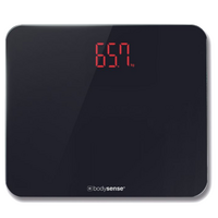 BodySense 200Kg Wide Platform Black Digital Bathroom Scale Electronic Weight
