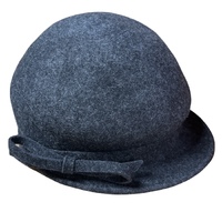 Maddison Avenue Womens Adjustable Wool Vintage Beret Cap Bow One Size - Grey 