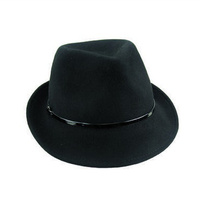 Maddison Avenue Womens Adjustable Wool Fedora Hat Rim One Size - Black