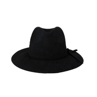 Maddison Avenue Womens Adjustable Wool Vintage Fedora Hat Bow One Size - Black