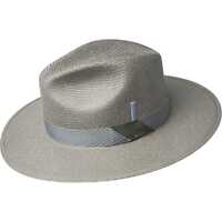 Bailey Mens Magness Straw Hat Panama Fedora Made in USA - Silver