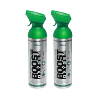 2pk 10 Litres of Boost Pure Oxygen in a Can Supplemental - 200 Breath (Large) 