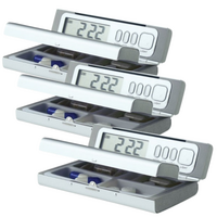 3x TravelPal Pill Box Dispenser Case Medicine Tablet Travel Organizer w/ Alarm