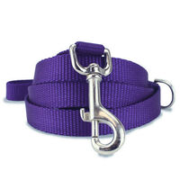 Plain Nylon Dog Leash Lead Training Obedience Recall Walk - Assorted Colours