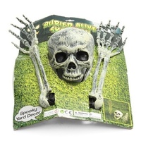 3 Piece Halloween Horror Buried Alive Skeleton Skull Home Garden Yard Lawn Decoration