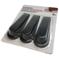 6pcs DOOR STOPPER Set Kit Safety Guard Holder Doorstop Wedge Jammer Home - Black