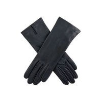 Dents Felicity Women's Silk Lined Leather Gloves Ladies Warm Winter - Navy