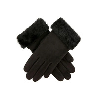 Dents Womens Louisa Sheepskin Gloves Winter Ladies Glove - Suede Black