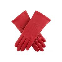 Dents Womens Emma Three-Point Leather Gloves - Berry Red