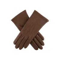 Dents Womens Emma Three-Point Leather Gloves - Chestnut