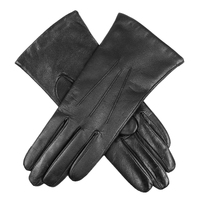 Dents Women’s Cashmere-Lined Tech Touchscreen Leather Gloves - Black