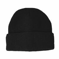 DENTS Fine Knit Turn Up Beanie Warm Winter Hat Plain Ski Thermal - Black