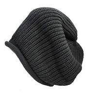 Dents Mens Slouch Knit Beanie Warm Winter Pullover Hat Skull Baggy - Black