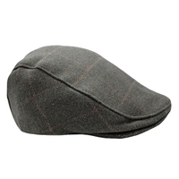 DENTS Tweed Flat Cap Wool Ivy Hat Driving Cabbie Quilted  - Hunter Green