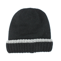 Dents Mens Wool Blend Knit Beanie Warm Winter Thick Hat - Black