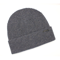 Dents Pure Merino Wool Rib Knit Beanie Hat - Shale