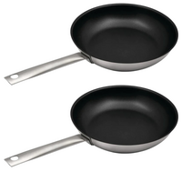 2x Omega Non-Stick Fry Pan 24cm (18/10 Stainless Steel) Frying 1880 Collection
