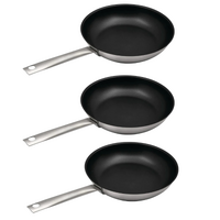 3x Omega Non-Stick Fry Pan 24cm (18/10 Stainless Steel) Frying 1880 Collection