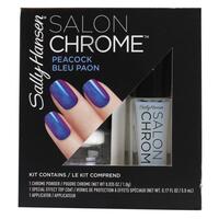 Sally Hansen Salon Chrome Nail Polish Kit - Peacock Bleu Paon