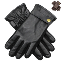 DENTS Mens Premium Kangaroo Leather Strap & Stud Winter Gloves Gentlemans