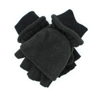Dents Mens 3M Thinsulate Lined Half Finger Gloves Fingerless Warm Winter - Black
