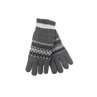 Dent's Men's Thinsulate Lined Fairisle Knit Gloves - Black/Grey
