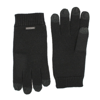 Dents Mens Pure Merino Wool Touchscreen Gloves - Black