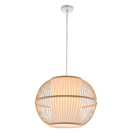 Natural Woven Bamboo Sphere Pendant Lamp Hanging Light Bell Shade Boho Tropical