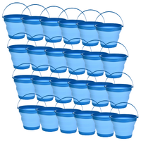 24x 7L Foldable Collapsible Silicone Bucket for Hiking/Camping/Fishing Bulk Blue