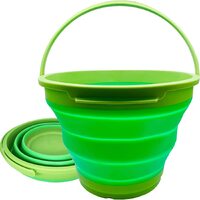 7 Litre Foldable Collapsible Silicone Bucket for Home/Hiking/Camping/Fishing - Green