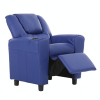 Oliver Kids Recliner Chair Sofa Children Lounge Couch PU Armchair - Blue