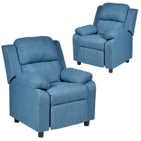 Set of 2 Erika Navy Blue Adult Recliner Sofa Chair Blue Lounge Couch Armchair Furniture