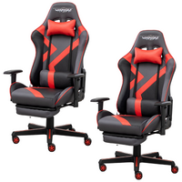 2X Gaming Office Chair Racing Executive Footrest Computer PU Leather Recliner