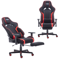 2x Gaming Office Chair Racing Executive Footrest Computer Recliner Upholstered