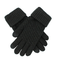 Dents Womens Touchscreen Knit Gloves With Rollover Cuff for iPhone Android - Black