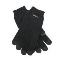 Dents Womens Pure Merino Wool Touchscreen Gloves - Black 