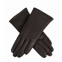 Womens Leather Gloves Warm Fleece Lined Classic Winter Glove in Black
