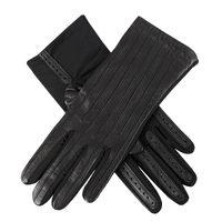 Dents Women's Equestrian Riding Gloves Leather & Silk Lining Horse Riding - Black